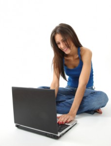 A woman enjoying this blog