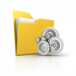 Folder with gears