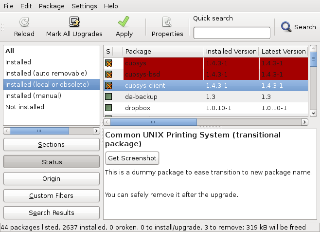 Debian Squeeze List Installed Packages Ubuntu Desktop