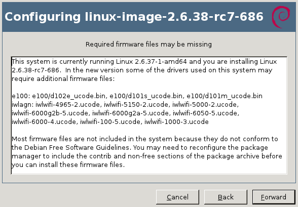 missing firmware for debian install no mac